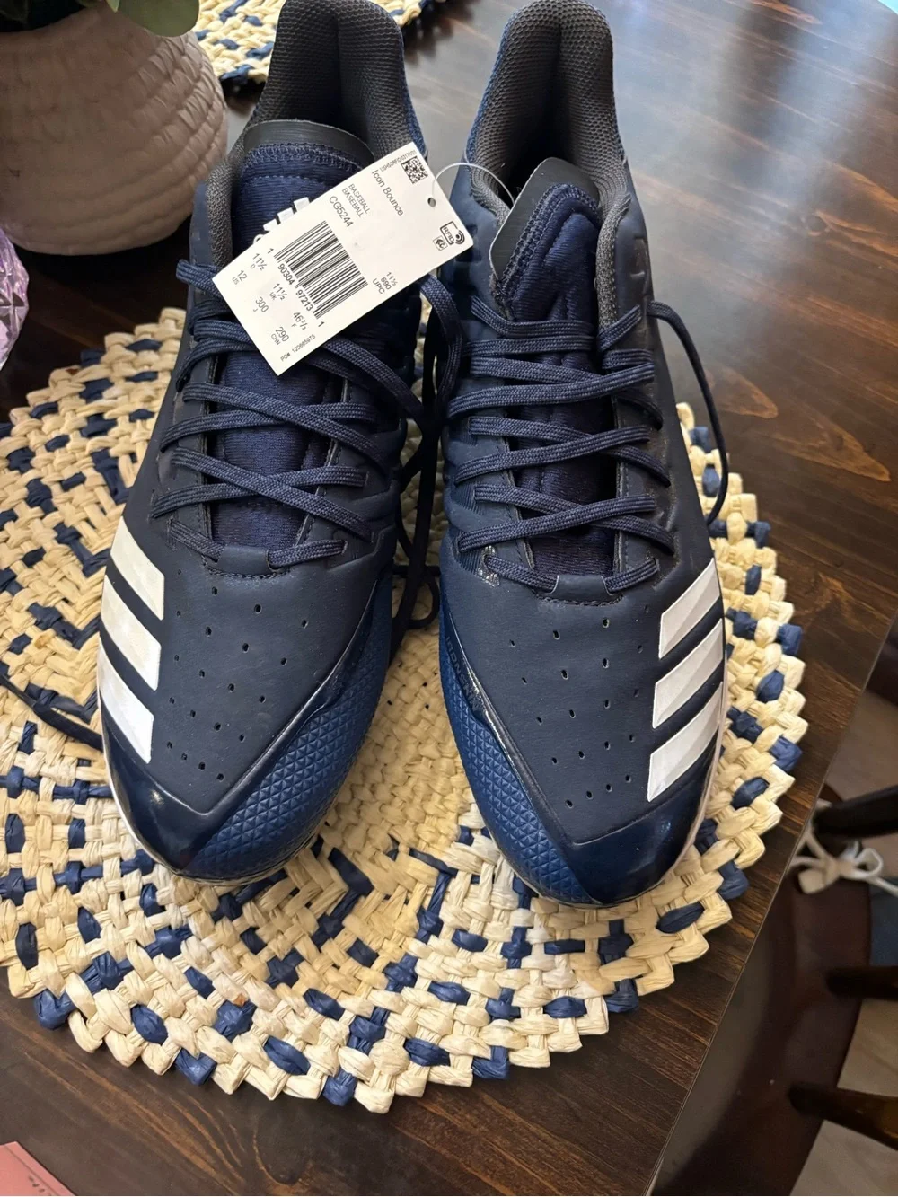 adidas Navy and White Sports Spike Baseball Cleats. NWT